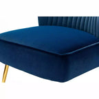 Sedia laterale Quentin Velvet Accent con seduta imbottita, confezione da 2