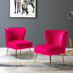 Sedia laterale Quentin Velvet Accent con seduta imbottita, confezione da 2