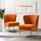 Sedia laterale Quentin Velvet Accent con seduta imbottita, confezione da 2