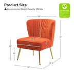 Sedia laterale Quentin Velvet Accent con seduta imbottita, confezione da 2
