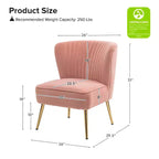 Sedia laterale Quentin Velvet Accent con seduta imbottita, confezione da 2