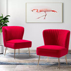 Sedia laterale Quentin Velvet Accent con seduta imbottita, confezione da 2