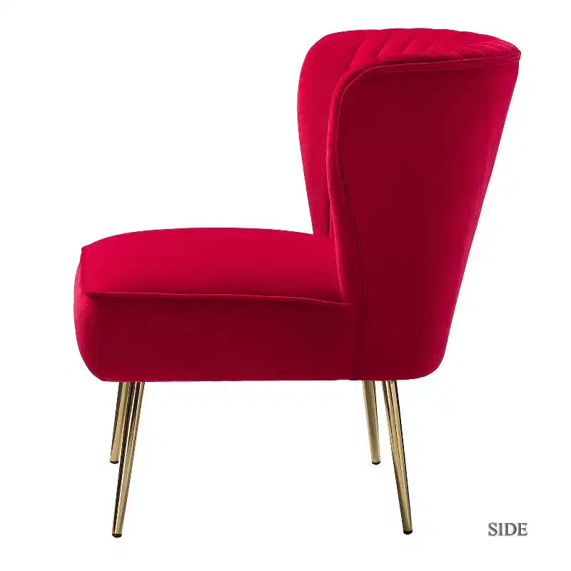 Sedia laterale Quentin Velvet Accent con seduta imbottita, confezione da 2