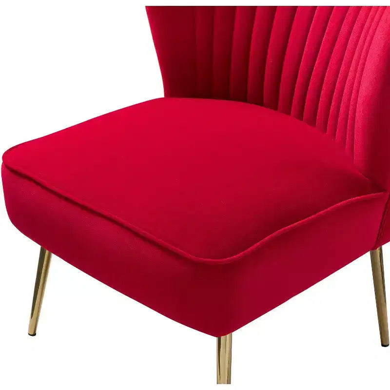 Sedia laterale Quentin Velvet Accent con seduta imbottita, confezione da 2