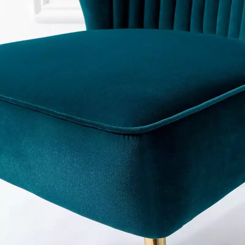 Sedia laterale Quentin Velvet Accent con seduta imbottita, confezione da 2