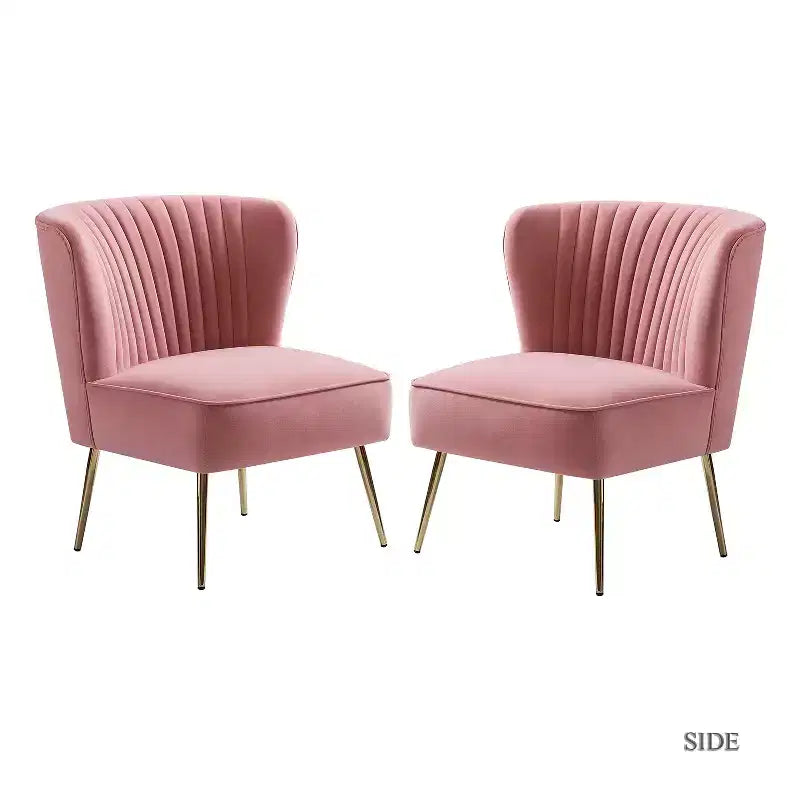 Sedia laterale Quentin Velvet Accent con seduta imbottita, confezione da 2