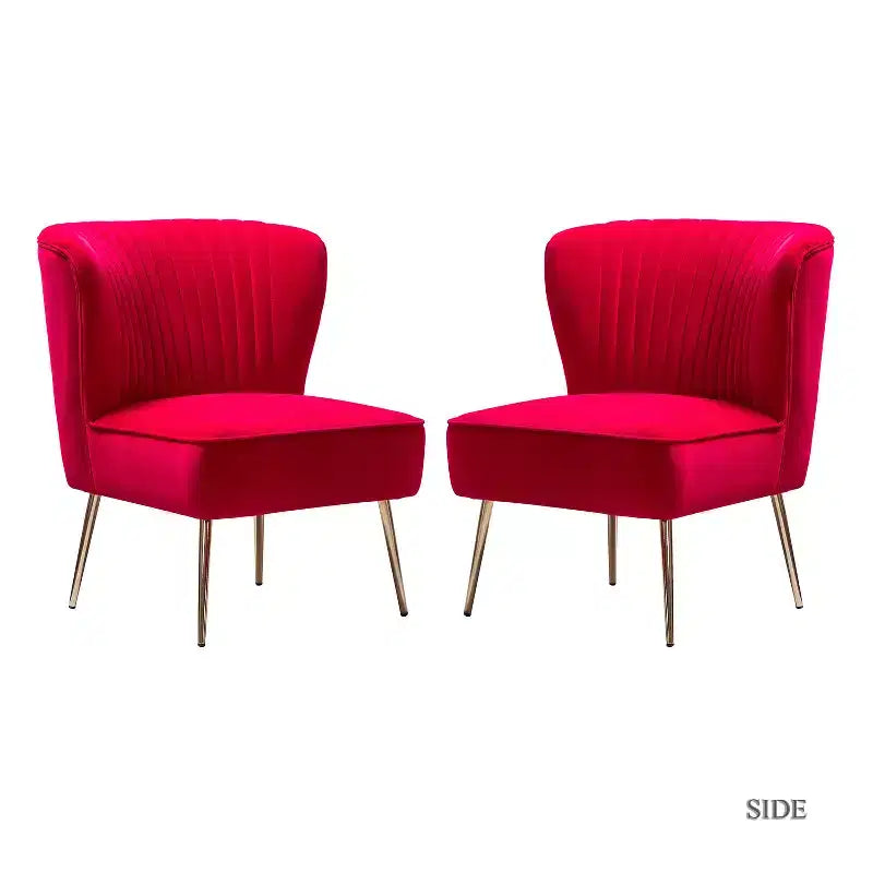 Sedia laterale Quentin Velvet Accent con seduta imbottita, confezione da 2