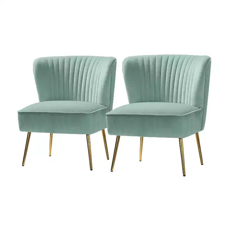 Sedia laterale Quentin Velvet Accent con seduta imbottita, confezione da 2