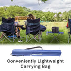 Tavolo Pieghevole da Campeggio per Esterni con 2 Portabicchieri e Borsa per il Trasporto - Per Campeggio, Escursioni, Spiaggia, Picnic o Eventi Sportivi (Blu)
