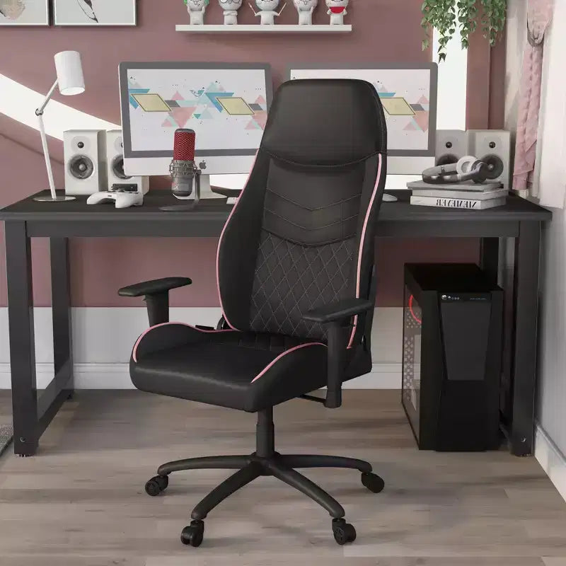 Sedia Gaming Ansar in Ecopelle con Cuciture a Rombo