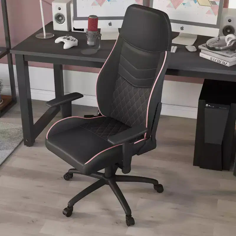 Sedia Gaming Ansar in Ecopelle con Cuciture a Rombo