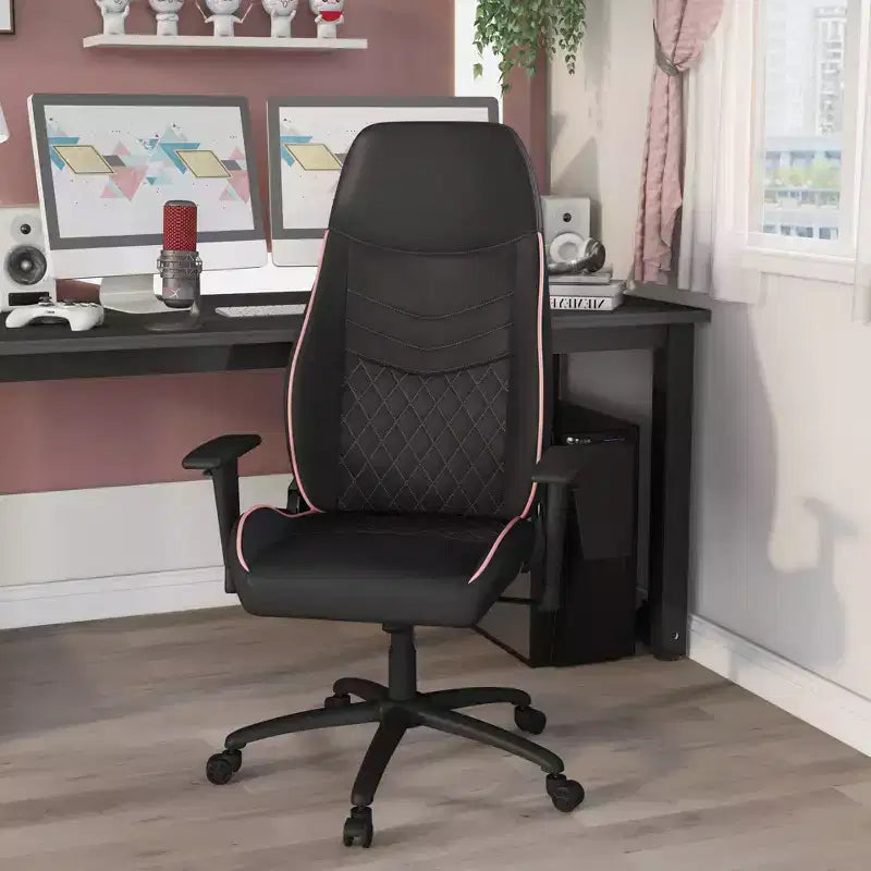 Sedia Gaming Ansar in Ecopelle con Cuciture a Rombo