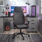 Sedia Gaming Ansar in Ecopelle con Cuciture a Rombo
