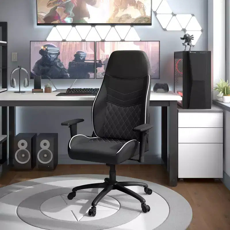 Sedia Gaming Ansar in Ecopelle con Cuciture a Rombo