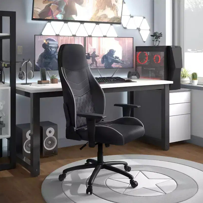Sedia Gaming Ansar in Ecopelle con Cuciture a Rombo