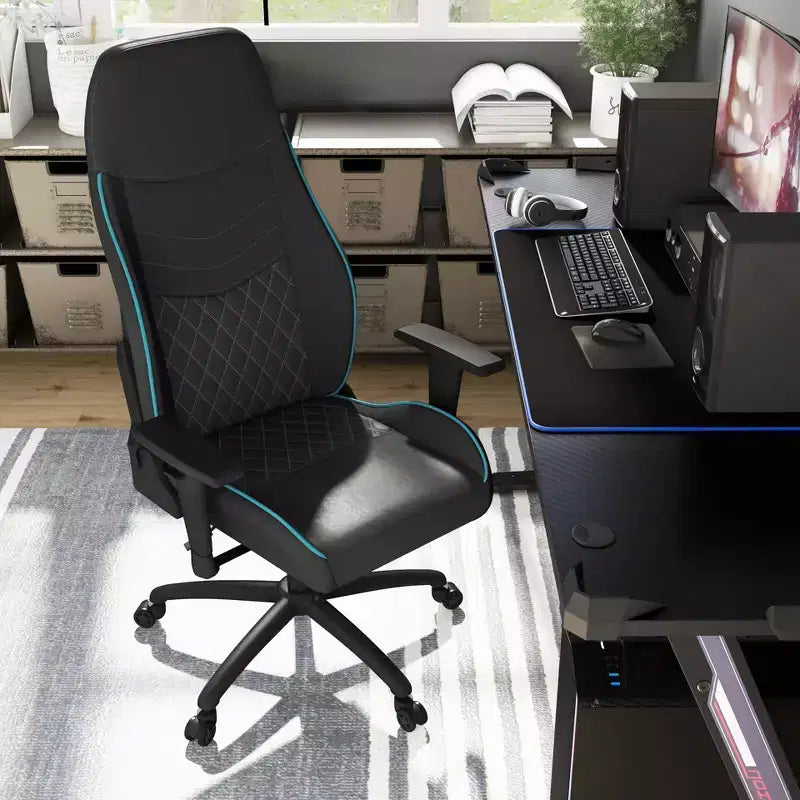 Sedia Gaming Ansar in Ecopelle con Cuciture a Rombo