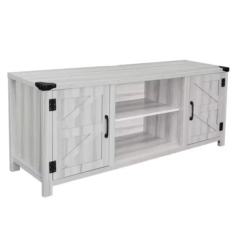 Emma and Oliver 59 Inch Barn Door TV Stand Fits up to 65 TV's with Adjustable Shelf