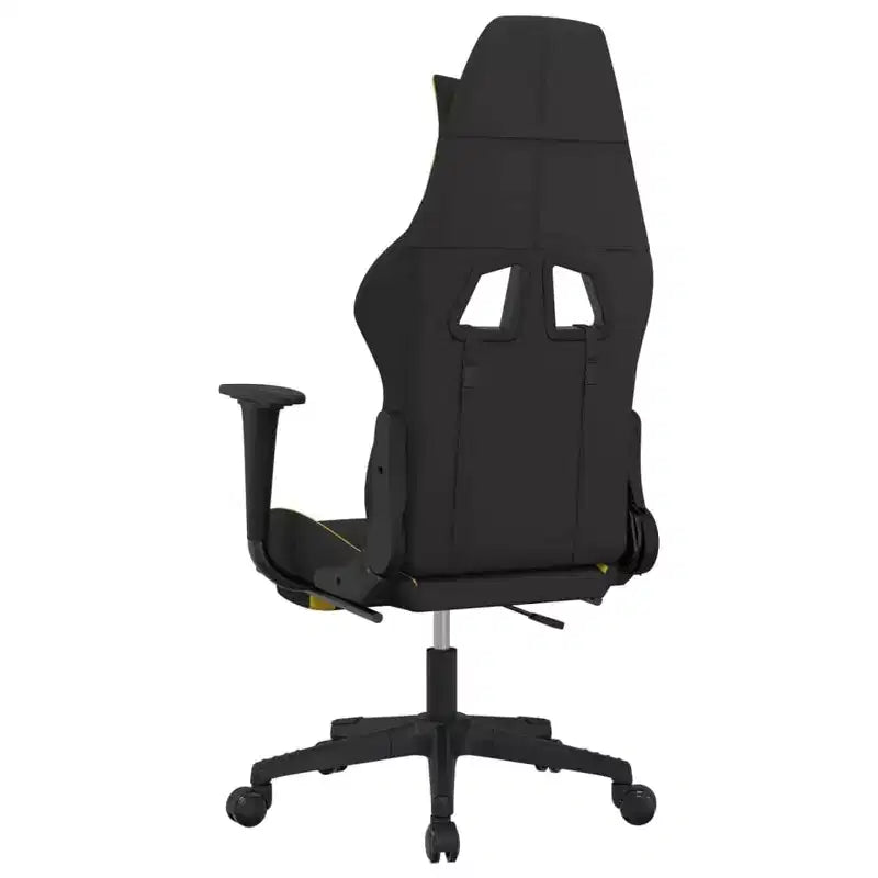 Sedia Gaming con Poggiapiedi, Nero e Giallo, Tessuto