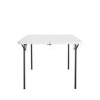 COSCO 36 Square Fold-in-Half Card Table with Handle, White