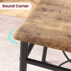 Set Tavolo da Pranzo 4 Pezzi Tavolo da Pranzo in Legno con 4 Sedie, Tavolo Rettangolare da Cucina per Piccoli Spazi, Appartamento, Marrone Retrò