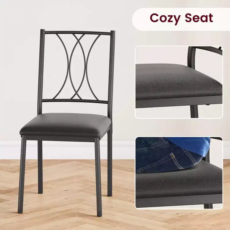Set Tavolo da Pranzo 4 Pezzi Tavolo da Pranzo in Legno con 4 Sedie, Tavolo Rettangolare da Cucina per Piccoli Spazi, Appartamento, Marrone Retrò