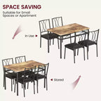 Set Tavolo da Pranzo 4 Pezzi Tavolo da Pranzo in Legno con 4 Sedie, Tavolo Rettangolare da Cucina per Piccoli Spazi, Appartamento, Marrone Retrò