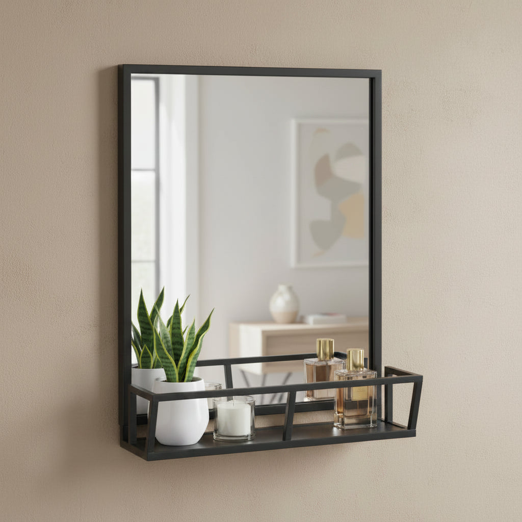 22 x 29 Jackson Mirror Black - Kate & Laurel All Things Decor