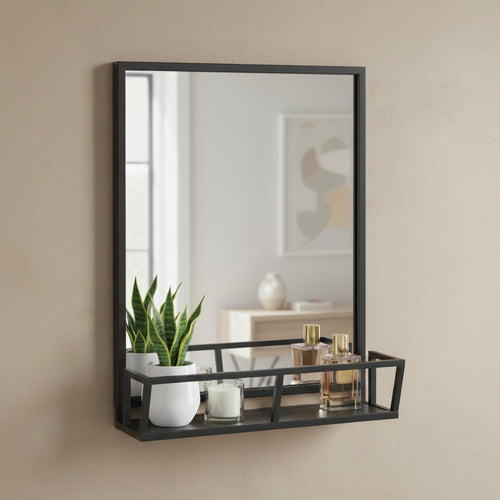 22 x 29 Jackson Mirror Black - Kate & Laurel All Things Decor